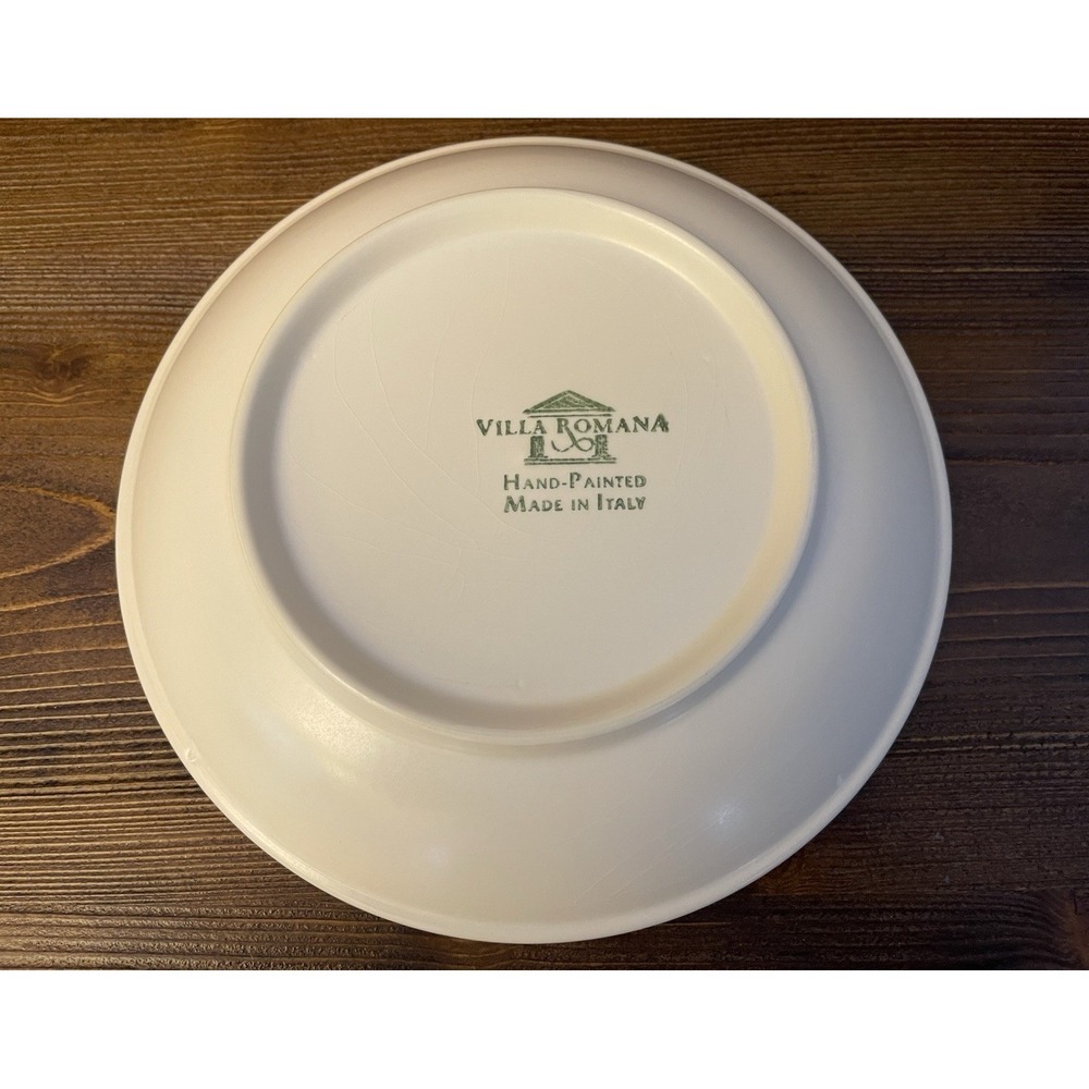 Villa Romana Hand Painted Green Olive 9 1/2" Pasta Bowls-Made In Italy-Set of 8 - Picture 3 of 7